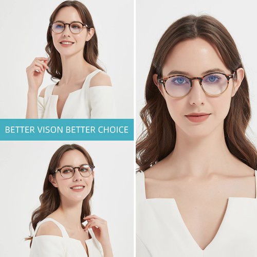 Reading Glasses for Women - Blue Light Blocking Ladies Spring Hinge Readers with Pouches Anti Eyestrain/Glare Women's Computer Eyeglasses (4 Pairs Mix Color, 2.50)