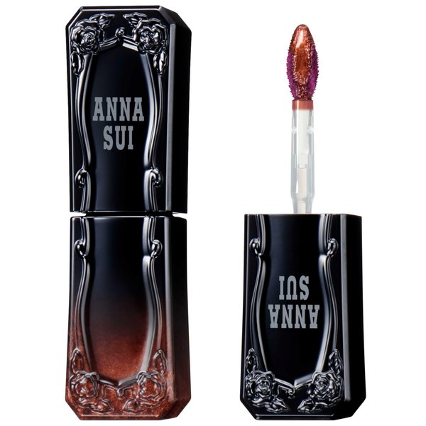 ANNA SUI Tint Rouge, Gloss Liquid Lipstick, Slightly Tinted, Lightweight, Long-Lasting, Pearl, Brown, 500 Spicy Cola, 0.24 oz