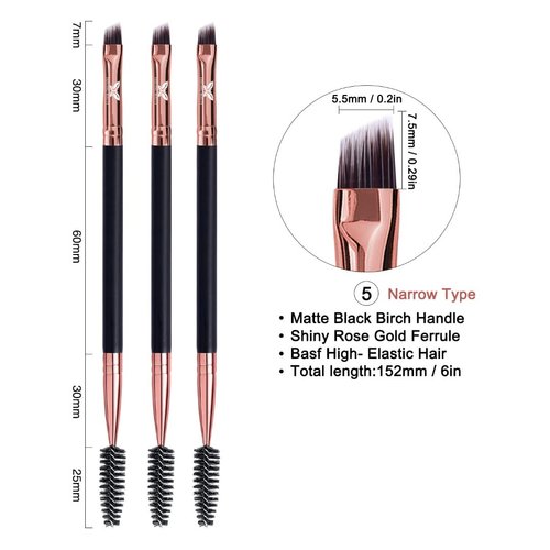 Eyebrow Tint Brush for Eyebrow Henna Brow Tint - Spoolie Eyebrow Brush for Brow Henna - Lash Tint Brush Comb for Eyelash Tint - Angled Eyebrow Brush by Existing Beauty 3 Pack