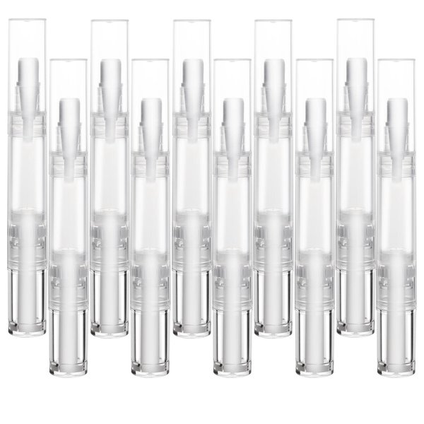 UPZIGS 10 ps 5ml Empty Cuticle Oil Pen, Nail Oil Twist Pen with Brush, Eyelash Growth Liquid Tube, Cosmetic Lip Gloss Container