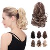 JUVABUN Claw Clip Wavy Ponytail Extension 12" -Brownish Blonde| Hair Extension Clips | Ponytail Extension Human Hair | Wavy Hair Extensions | Washable Realistic And Synthetic | Brownish Blonde
