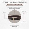 Style n Craft - 3" Wide, Long, Tapered Full-Grain Oiled Leather Work Belt, Durable and Rugged Belt, Dark Brown (#74055)