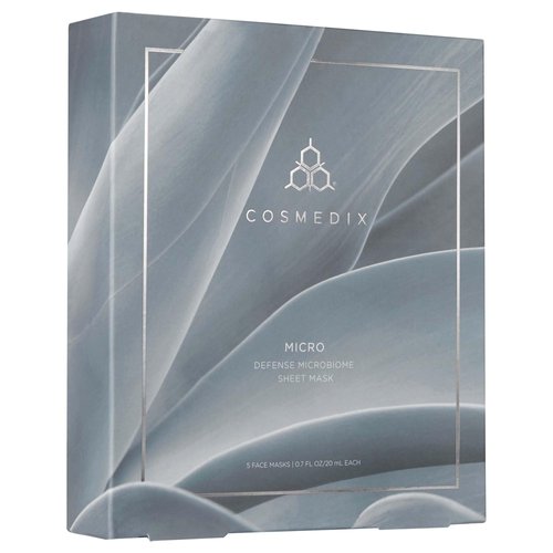 COSMEDIX Micro Defense Microbiome Peel-Off Sheet Mask, Hydrates & Quenches Dry Skin, Soothing & Redness Reducing, Cruelty & Gluten Free, Set of 5