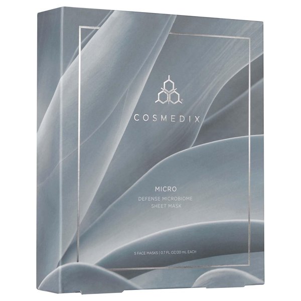 COSMEDIX Micro Defense Microbiome Peel-Off Sheet Mask, Hydrates & Quenches Dry Skin, Soothing & Redness Reducing, Cruelty & Gluten Free, Set of 5