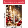 AREOPNMG Christmas Candles Paint by Numbers Kit for Adults Beginner DIY Winter Painting by Numbers Kits,with 3 Brushes and Acrylic Paint(Without Frame), Home Wall Decor 12 x 16 in
