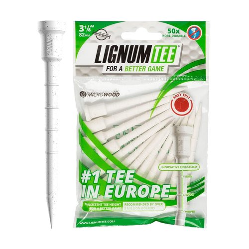 LIGNUM 50x More Durable Microwood Golf Tees 3 1/8 Inch - 82mm / Adjustable Golf Tee/Innovative Wood Fibre and Natural Adhesives/Golf Tee, Golf Tees 3 1/8, Tees Golf, Golf Ball Tees / 12 Pieces