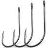 Baitholder Fishing Hooks,120pcs Barbed Beak Bait Holder Hooks Long Shank 2 Barbs Fishing Hooks Carbon Steel Offset Jig Fishing Hooks for Saltwater Freshwater Size 4#-6/0