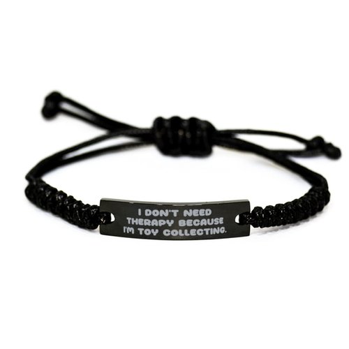Game On Novelties Special Toy Collecting Gifts, I Don't Need Therapy Because I'm Toy, Reusable Black Rope Bracelet for Men Women from Friends