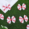 Whaline 6 Packs Baseball Hair Bow Clips Red and White Baseball Cheer Hair Clips Grosgrain Ribbon Softball Cheerleading Hair Barrettes Alligator Clips Hair Accessories for Girls Teens Toddlers