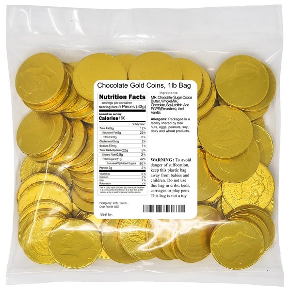 Chocolate Gold Coins, 1lb Bag