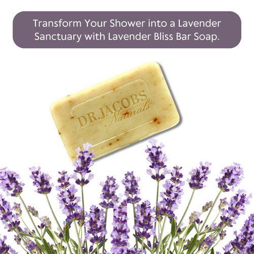 Dr Jacobs Naturals, Triple Milled Loofah Exfoliating Castile Bar Soap (Pack of 2) - Free of Parabens, Sulfates, Synthetics, Gltuen and GMO (Luscious Lavender)