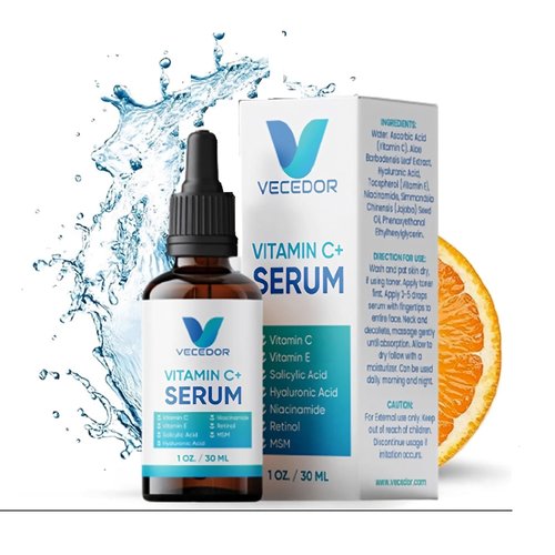 VECEDOR Vitamin C Face Serum for face with Hyaluronic Acid Centella Asiatica Anti-Aging and Vitamin E...