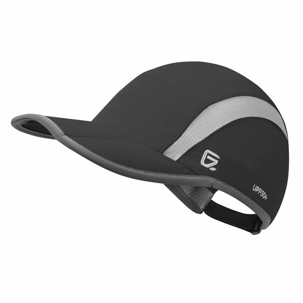 GADIEMKENSD Foldable Run Hat Reflective Baseball Cap Quick Drying Sports Hat for Men Woman Adjustable 50+ UPF Breathable Mesh Water Repellency Outdoor Race Performance Lightweight Black