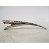 Silver tone filigree flower and hearts alligator hair claw clip clamp