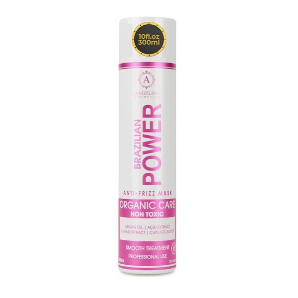 300ML/10.14 fl.oz ANGELING POWER Brazilian Keratin Hair straightener Treatment Anti Frizz Tanino Coconut Hyaluronic Acid Macadamia Argan Oil Collagen keratina straightening blowout mask dry damaged
