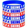 24PCS Skiing Themed Rubber Bracelets Sport Slicone Wristbands Snowboard/Skier Party Supplies Birthday Baby Shower Party Favors