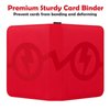 Premium Trading Card Binder 4 Pocket, GEAoffice PU Cover Card Collection Binder for 400 Cards, Sturdy Sports Card Holder for Standard Size Card, Card Album for MTG, TCG, Game&Sports Cards, Red