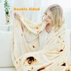 CASOFU Burritos Tortilla Throw Blanket, Double Sided Giant Flour Novelty Throw for Your Family, 285 GSM Soft and Comfortable Flannel Taco Blanket.(Beige, 60 inches)