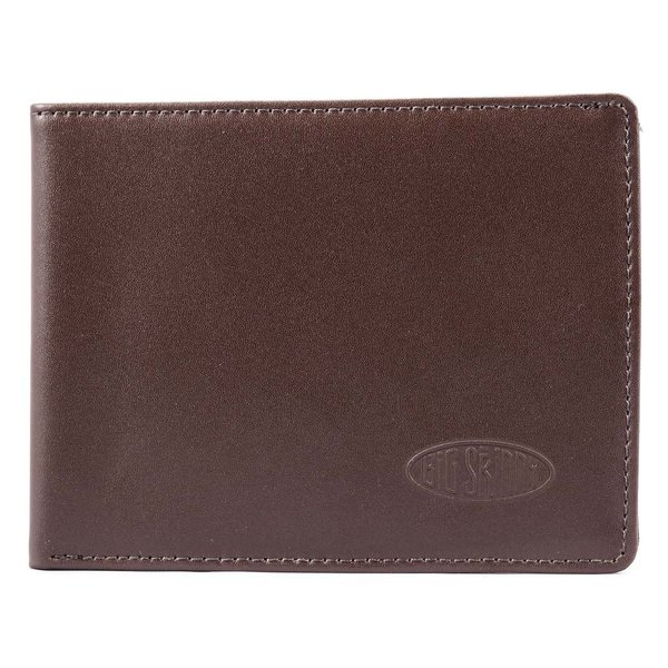 Big Skinny Men's Super Stretch Skinny Leather Bi-Fold Slim Wallet, Holds Up to 30 Cards, Brown (SKNYLSSBR)