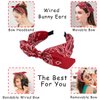 TOBATOBA Bandana Headband for Women Knotted Bow Headbands for Women Paisley Headband Cute Rabbit Ear Hair Bows for Women Top Knot Headband Turban Headbands Headwraps Hair Band for Women Girls 6Pcs