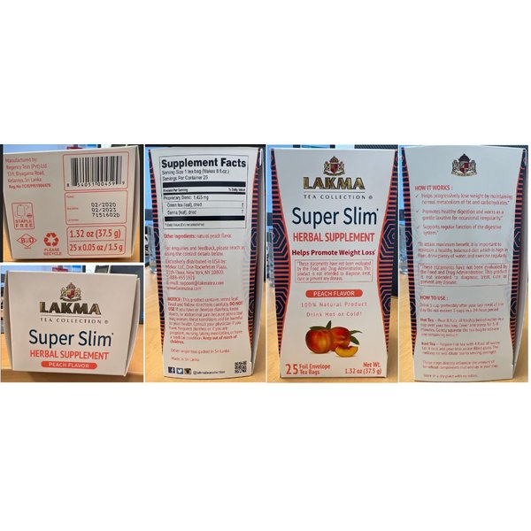 Lakma Super Slim Tea with Peach - 25 Tea Bags