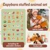 OUOZZZ Capybara Stuffed Animals with Babies Inside 14.5" Capybara Plush Toys with 4 Babies Capybara with Tangerine in Hot Spring - Gift Present Toys for Girls Boys Kids Toddler