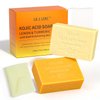 Kojic Acid Soap, Lemon and Turmeric Kojic Acid Soap Bar with Bath Net Sponge - Brightening, Reduces Dark Spot, Exfoliating, Skin Toning, Smooth Skin, Vegan Soap for Face and Body (2 Pack x 5 oz)