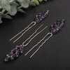 Teyglen 3pcs Crystal Bridal Hair Pins Rhinestone Hair Pieces Bride Wedding Hair Accessories Vintage Blue Red Purple Rhinestone Hair Pins for Women Girls Party Prom (Purple)