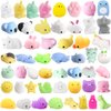 POKONBOY 42 Pcs Mochi Squishies Mini Squishy Toys, Kawaii Animal Squishies Stress Relief Toys for Boys & Girls Birthday Gifts Easter Event Classroom Prize Goodie Bag