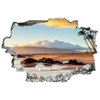 COCOKEN Hawaii Natural View 3D Broken Wall Stickers American Hawaii 24 X 16 Inch Removable Wall Decal, Peel and Stick Landscape Wall Decor for Bedroom Living Room, Mural Art for Kids