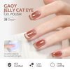 GAOY Pink Ocean Cat Eye Gel Nail Polish Set with Magnet for Holographic Cat Eye, Salon Gel Manicure and Nail Art DIY at Home