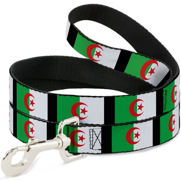 Buckle-Down Pet Leash - Algeria Flags - 4 Feet Long - 1.5" Wide