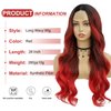 LUNDEREN Ombre Red Wigs for Women Long Red Wig Ombre Red Wavy Wig Long Red Wavy Wig 26 Inch Heat Resistant Red Wigs for Daily Party Use (Ombre Red)