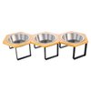 Petmolico Raised Cat Bowls, Elevated Anti Vomiting Cat Feeders Stainless Steel Bowls with Metal Stand for Cats Puppy Set of 3