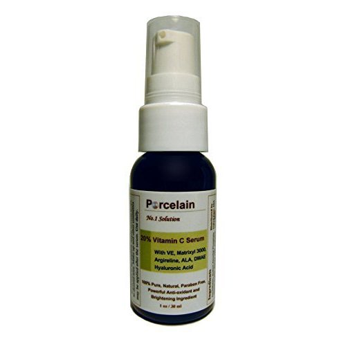 Porcelain 20% Vitamin C + E with Advanced Peptides (Matrixyl 3000 & Argireline), Alpha Lipoic Acid (ALA), DMAE and Hyaluronic Acid ǀ the Most POTENT Daily Age Defying Treatment Available, Best Natural & Organic Anti Aging Formula Neutralizing Free Radical
