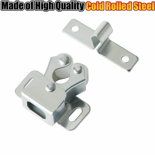 Alise Cabinet Door Latch,Cupboard Closet Doors Catch Closer Double Ball Roller Latches,Cold Rolled Steel Silver CA1000LS-12P(Pack of 12)
