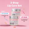 100% Natural Lip Scrub, Vegan Conditioning Coconut Lip Exfoliator, Gentle Exfoliant, Sugar Lip Polish and Lip Exfoliator Scrubber for Chapped and Dry Lips, (Lip Scrub and Lip Mask Gift Set)