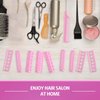 28 Pieces Hair Roller, 0.6 Inch/ 1.5 cm Small Size Plastic Hair Rollers Hair Curlers with Steel Pintail Comb Rat Tail Comb for Short Hair Long Hair Hairdressing Styling Tools (Pink)
