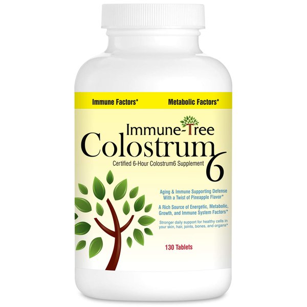 Immune Tree Colostrum6, Certified 6-Hour Colostrum, Pineapple Flavor, 130 Lozenges