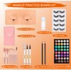 Makeup Practice Face Board, 3D Reusable Makeup Mannequin Face Eyeshadow Mannequin, Make up Practice Face with Makeup Kit for Professional Makeup Artists Students and Beginners to Practice Eyes Makeup
