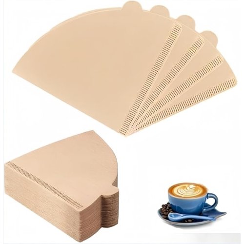 FENASH Cone Filters #4，Coffee Filters, Size 4 Coffee Filters Cone，Easy to Clean and Convenient for Brewing (100 sheets) (brown)