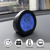 FSTURIOS Car Digital Thermometer Clock, Dashboard Clock with Backlight Fahrenheit Celsius Temperature Display, Mini Adhesive 24 Hour Format Time Clock Calendar for Car Truck Home