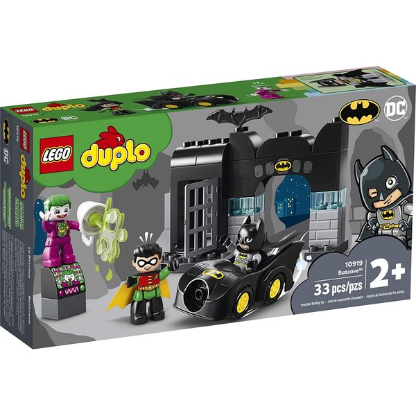 LEGO DUPLO Batman Batcave 10919 Action Figure Toy for Toddlers; with Batman, Robin, The Joker and The Batmobile; Great Gift for Super Hero Kids Who Love Imaginative Play (33 Pieces)