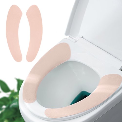 Thin and Warm Toilet Seat Cover Pad – Self-Adhesive, Adjustable and Cut-to-Fit, Comfortable and Easy to Clean, Perfect for Home Bathrooms (Pink)