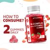 Vitamatic Vitamin B Complex Gummies with Vitamin C & Inositol - Natural Strawberry Flavor - 60 Gummies (2 Bottles)