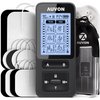 AUVON 24 Modes Dual Channel TENS Unit Muscle Stimulator with 2X Battery Life, Rechargeable TENS Machine for Pain Relief, Belt Clip, Continuous Time Setting, Portable Bag, Cable Ties, 10 Electrode Pads