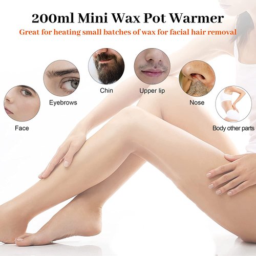 Mini Hair Removal Wax Hot Machine, Paraffin Wax Warm Machine with 6 Gears Temperature Adjustment for Men Women, Facial Waxing Pot Warmer Hair Removal (US Plug)