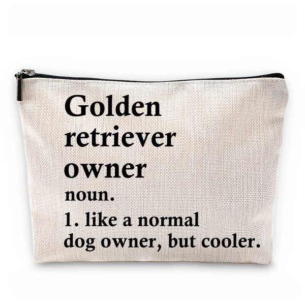Sufamb Golden Retriever Owner Definition Makeup Bag, Funny Dog Lovers Cosmetic Pouch for Women Girls, Christmas Birthday Gifts for Golden Retriever Moms Owners Women Girls