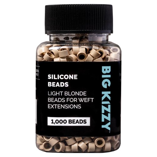 Big Kizzy 1000pcs Light Blonde Silicone Lined Microlink Beads for Weft Hair Extensions, 5.0mm invisible extension application