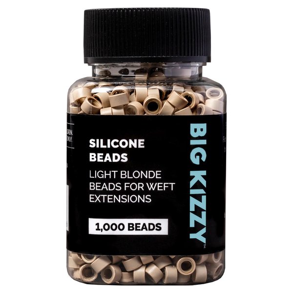 Big Kizzy 1000pcs Light Blonde Silicone Lined Microlink Beads for Weft Hair Extensions, 5.0mm invisible extension application
